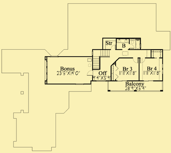 Upper Level Floor Plans For Mission Style With Courtyard