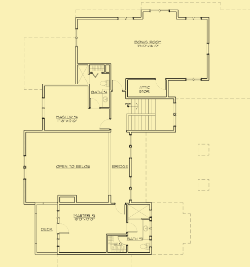 Upper Level Floor Plans For Multi-Gabled Craftsman Classic