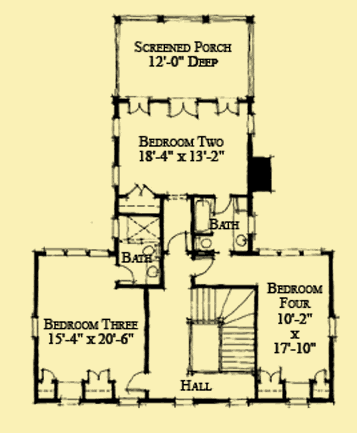 Upper Level Floor Plans For Plantation Style with a View