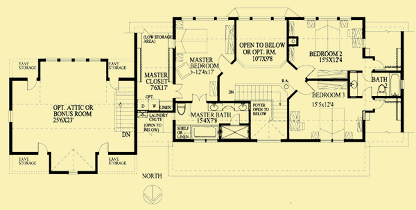 Upper Level Floor Plans For Porches Front & Side