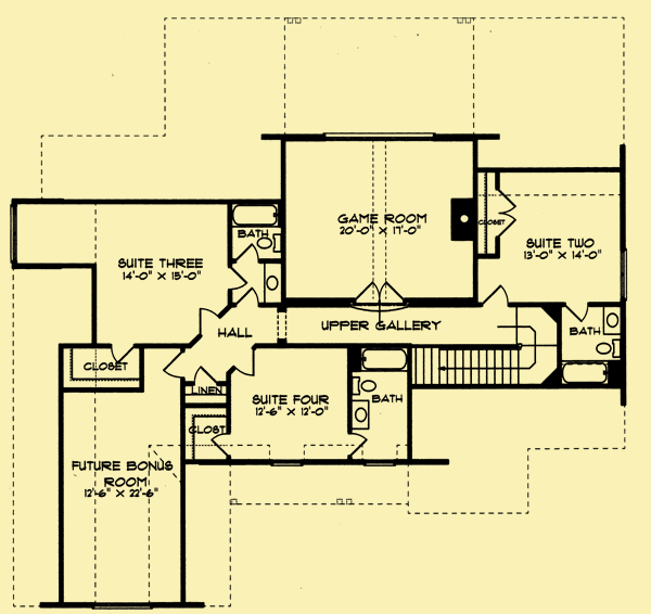 Upper Level Floor Plans For Shingled Two-Story