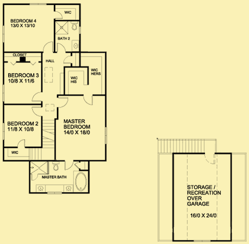 Upper Level Floor Plans For Simple Solar Craftsman