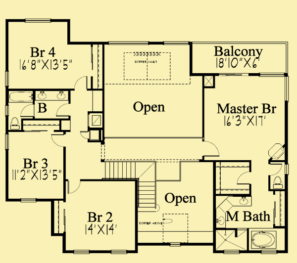 Upper Level Floor Plans For Soaring Family Room