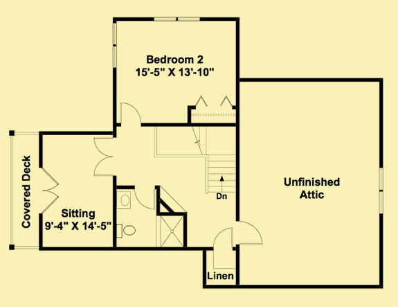 Upper Level Floor Plans For Sunny Bungalow