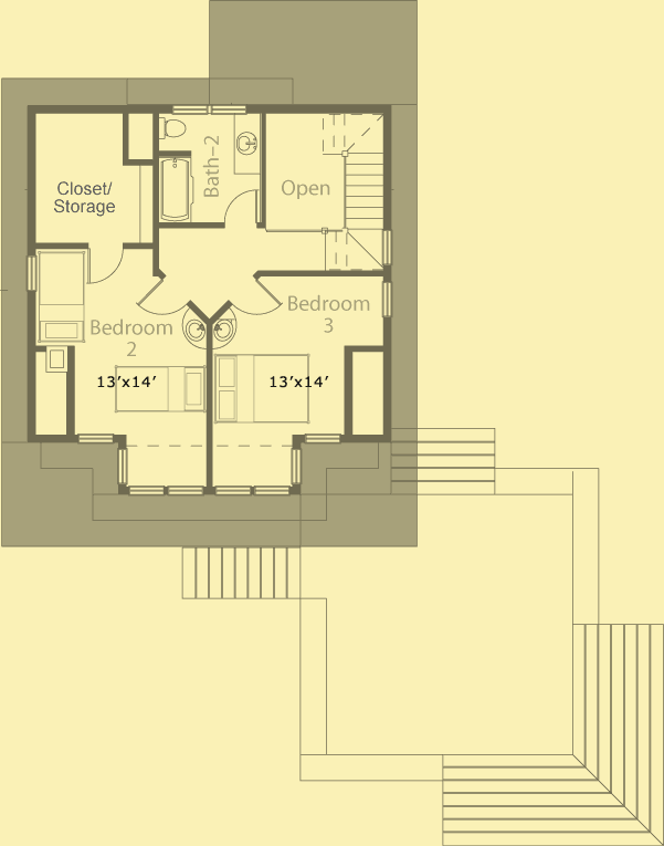 Upper Level Floor Plans For The Cottage
