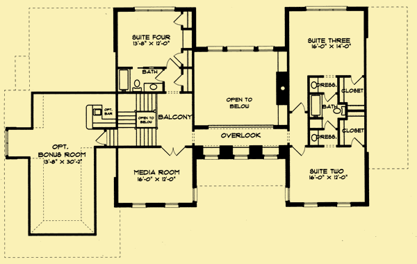 Upper Level Floor Plans For Traditional Manor