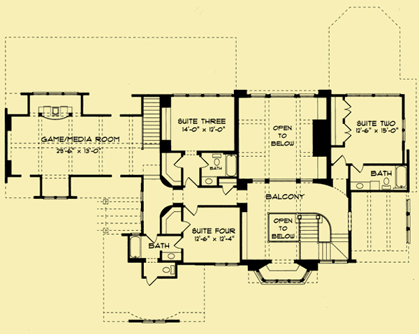 Upper Level Floor Plans For Traditional Splendor