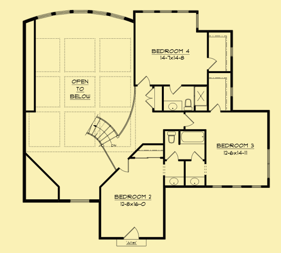 Upper Level Floor Plans For Villa Milano