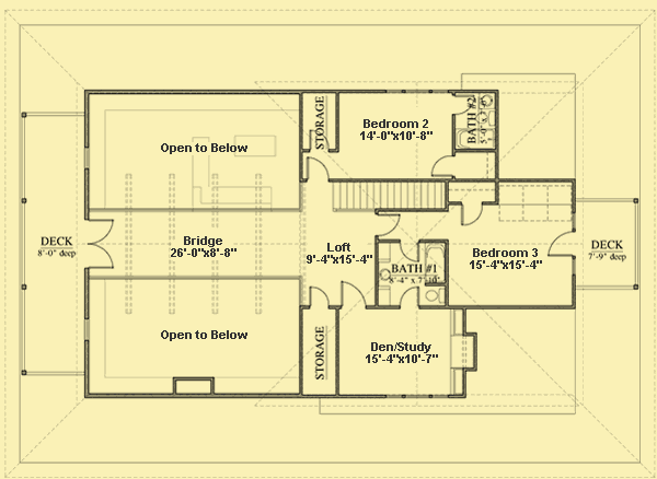 Upper Level Floor Plans For Waterfront Retreat